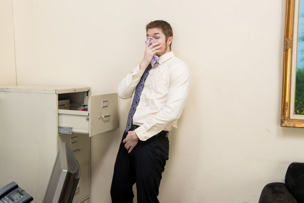 Silvia Saige Catches Horny Employee in Her Office!