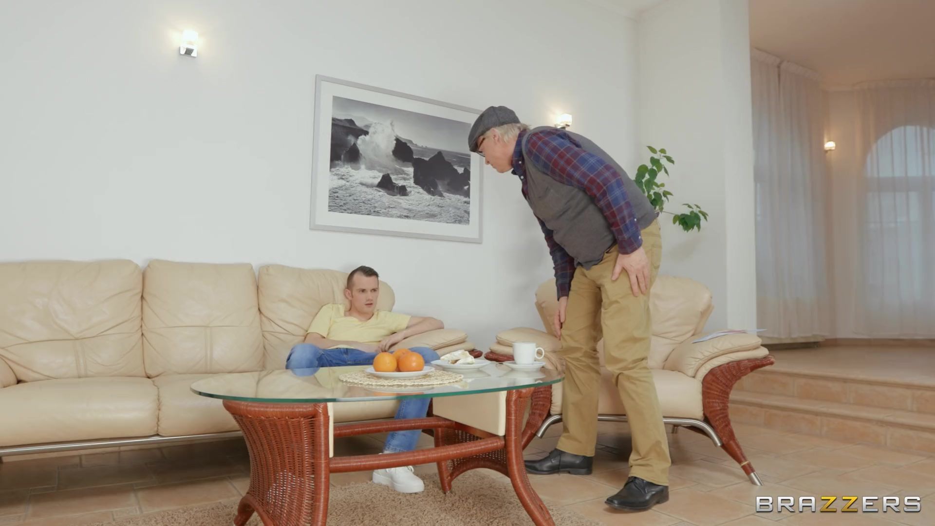 Sneaky Senior Semen Sampling Shoe-Sniffer