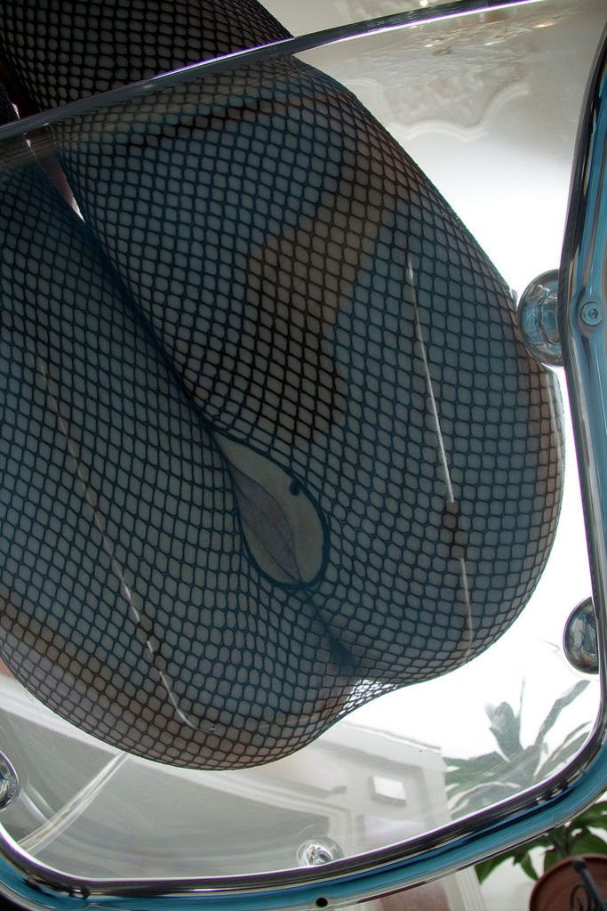 Dainty Teen Evelyn Looks So Seductive in Fishnets!