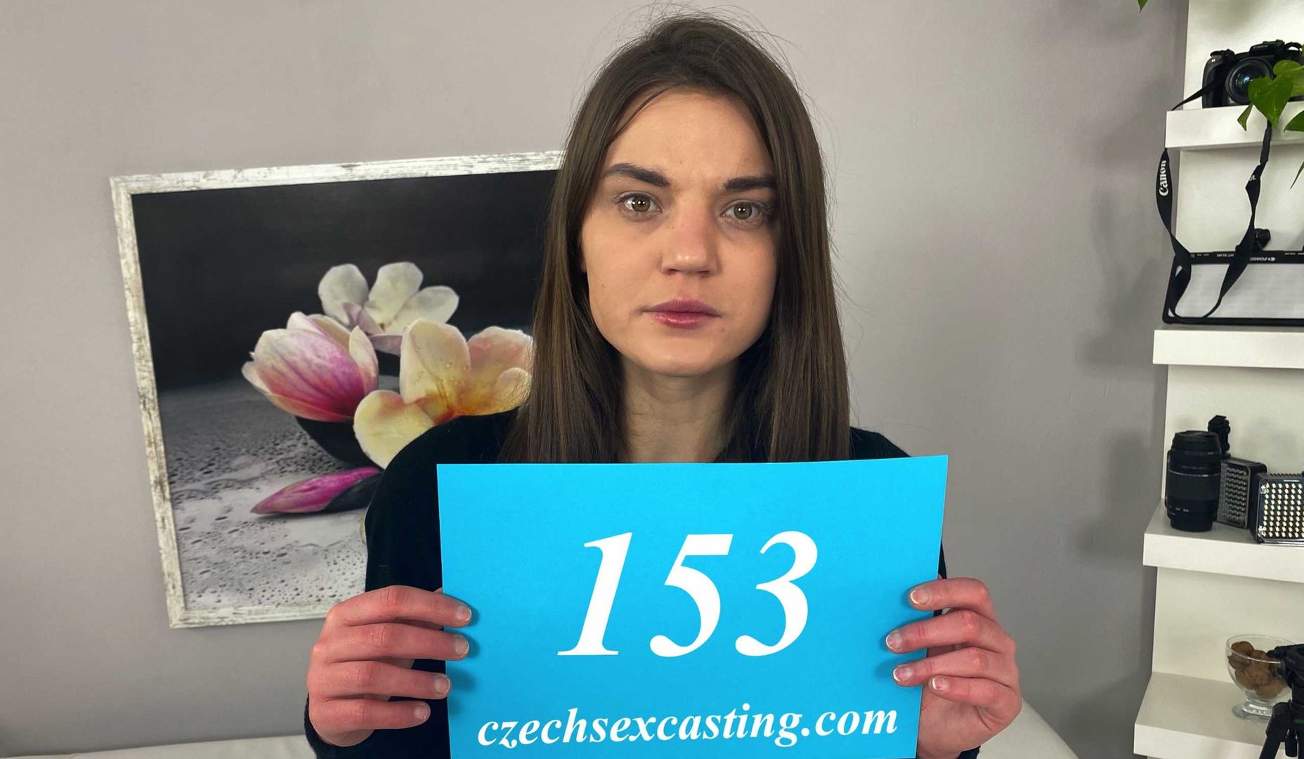 Hot brunette gets personal advice in casting session