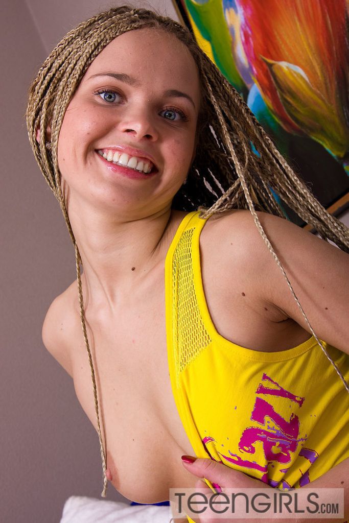 Horny Teen in Dreadlocks Explores Her Asshole With Toy