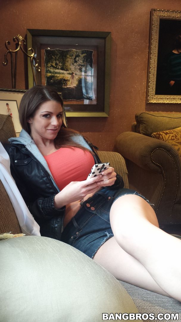 Petite brunette stretched out