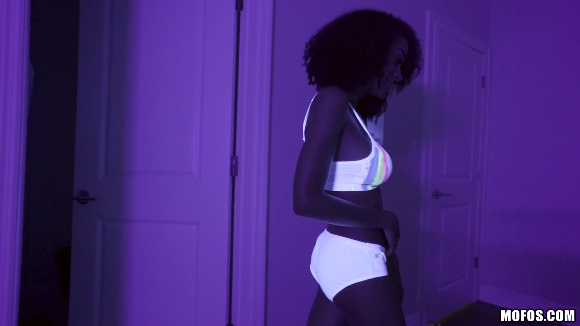 Busty Black Light Babe