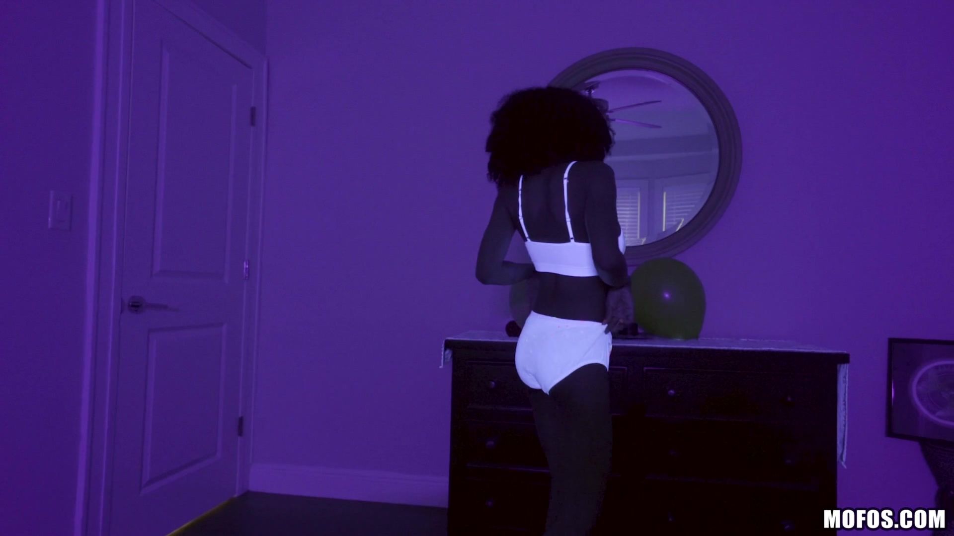 Busty Black Light Babe