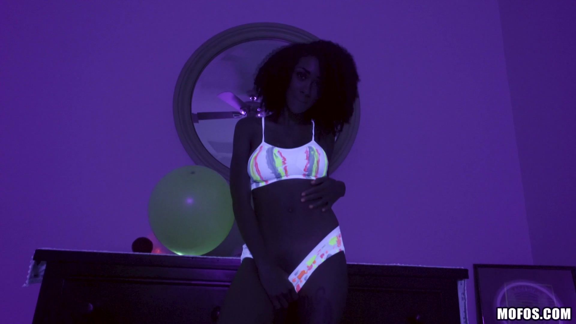 Busty Black Light Babe