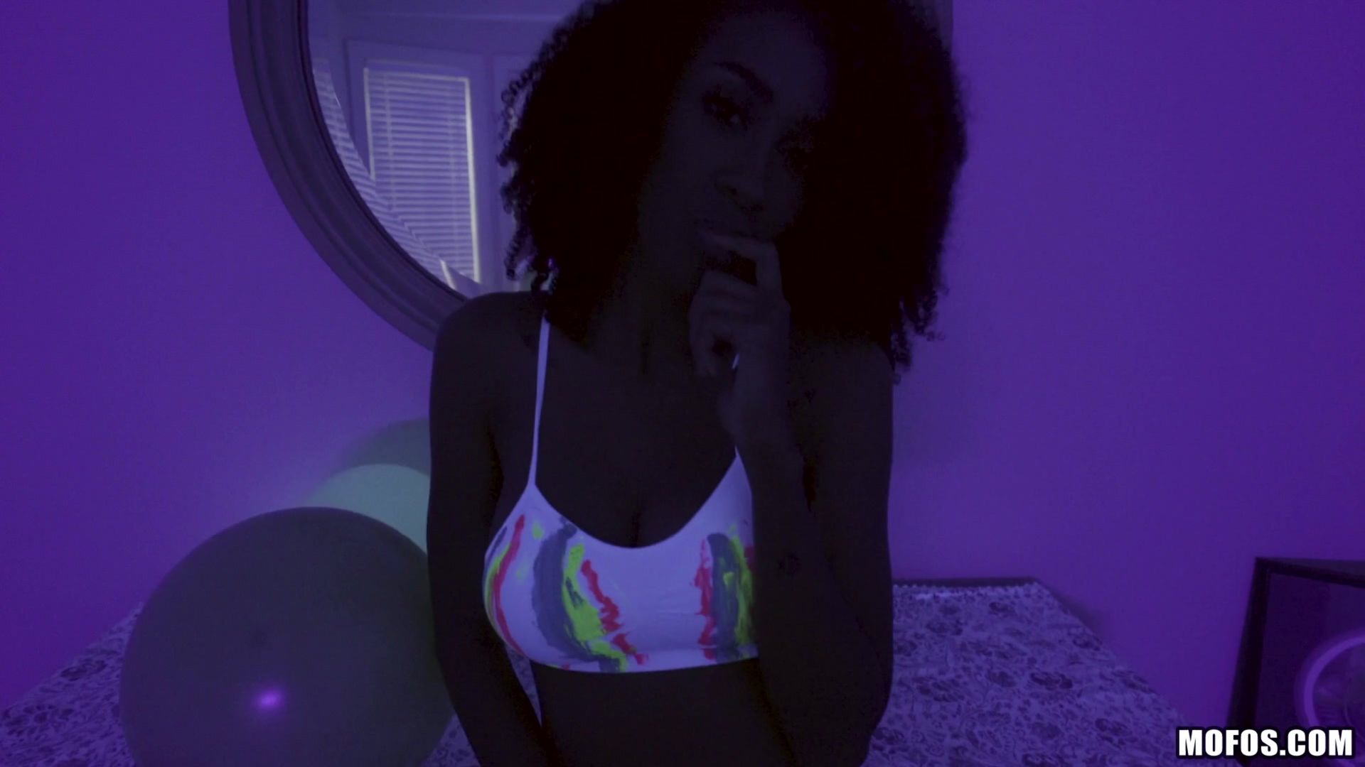 Busty Black Light Babe