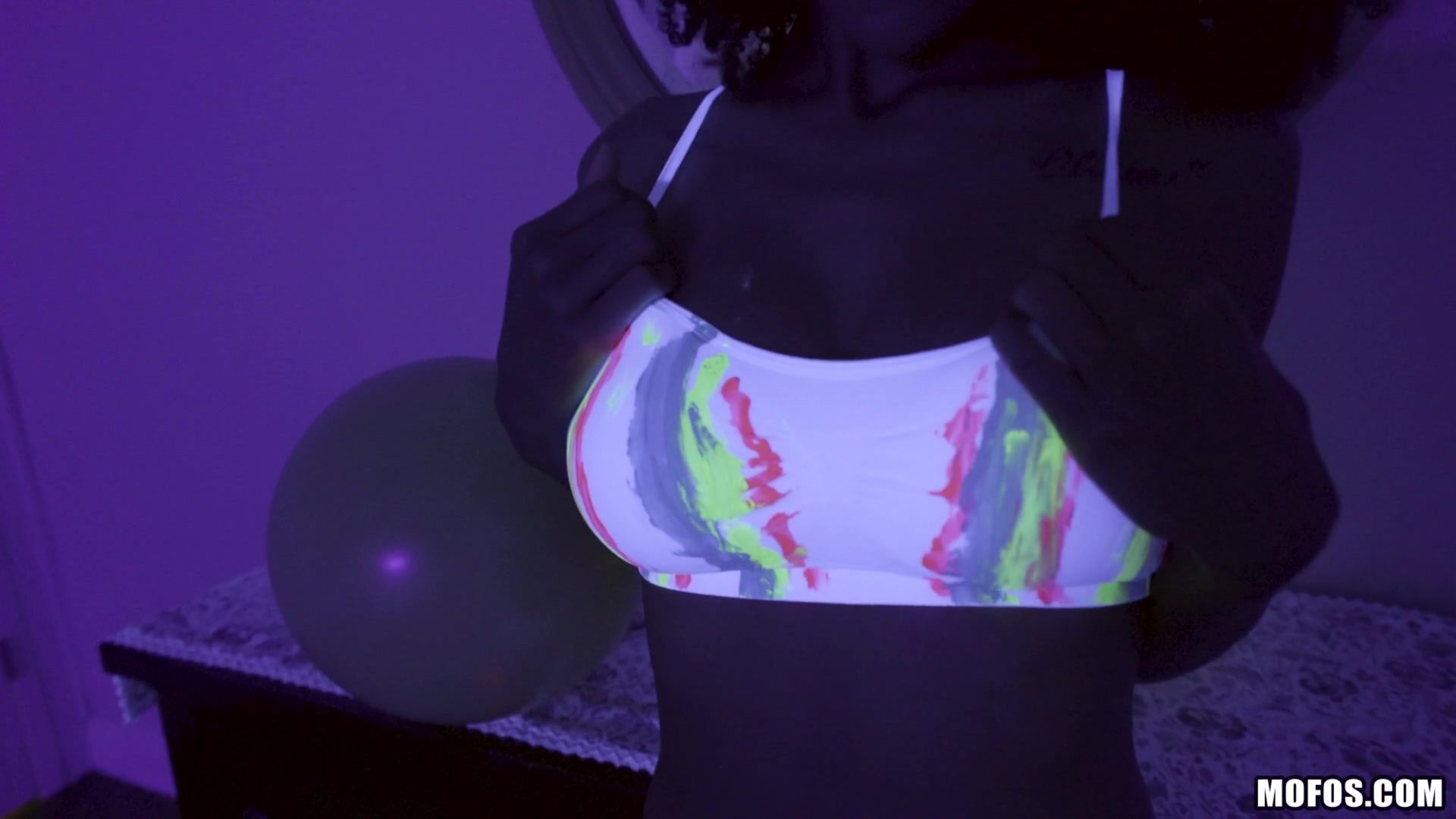 Busty Black Light Babe
