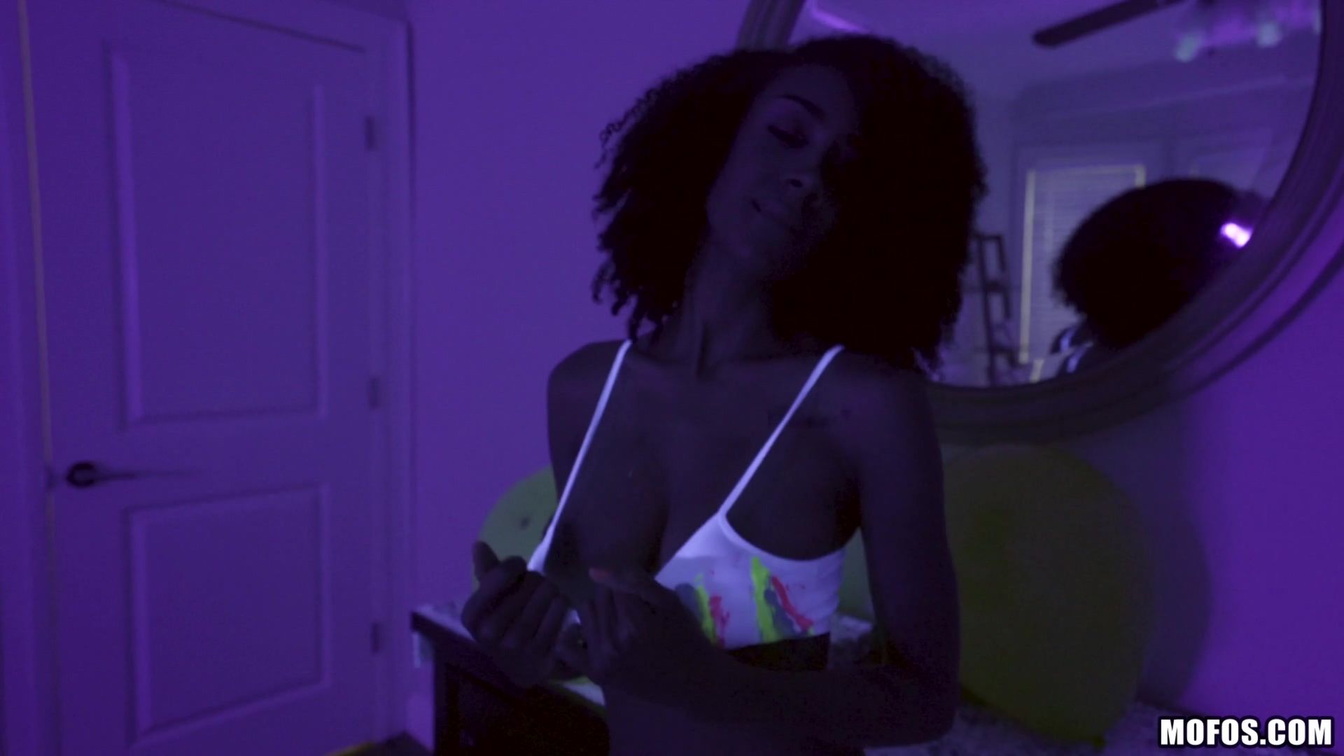 Busty Black Light Babe