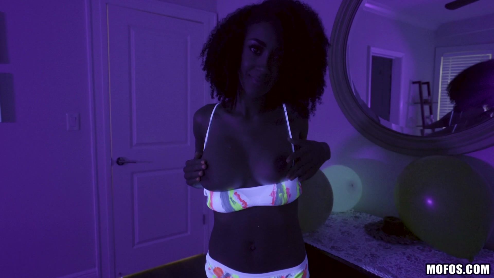 Busty Black Light Babe