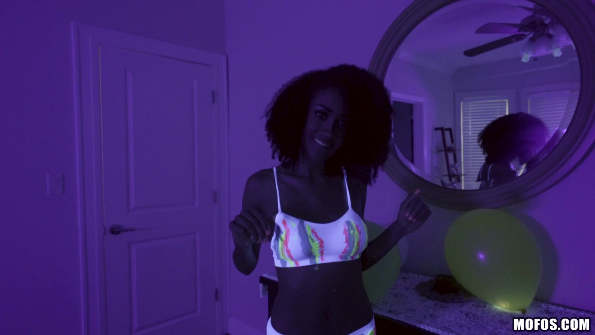 Busty Black Light Babe