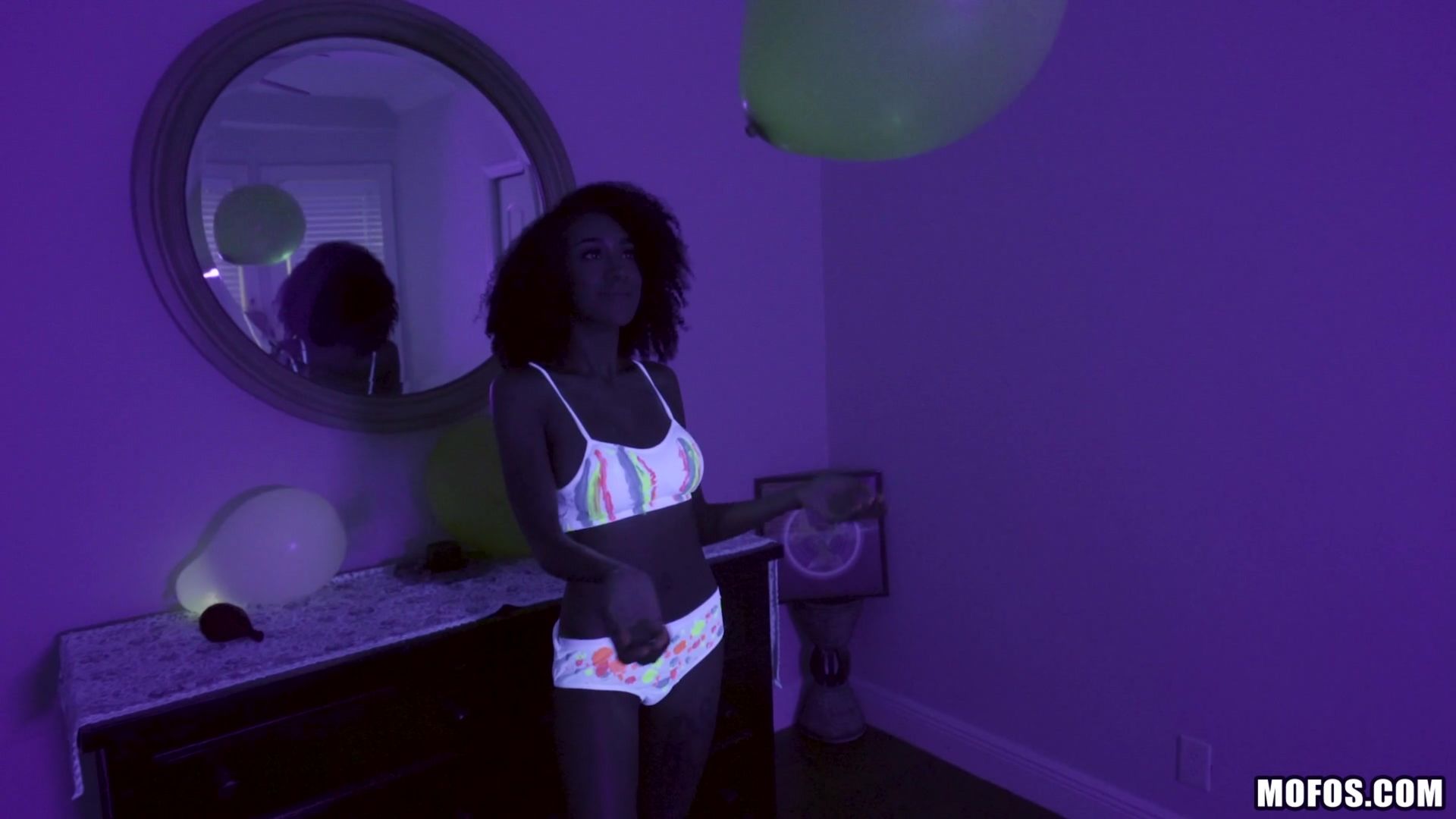 Busty Black Light Babe