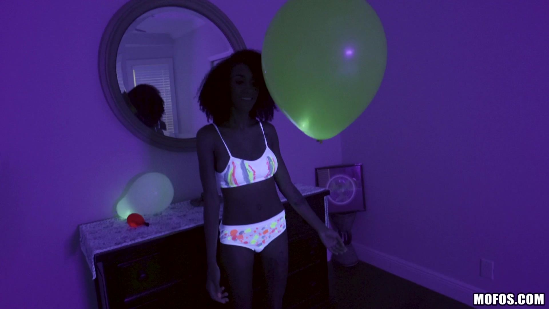 Busty Black Light Babe