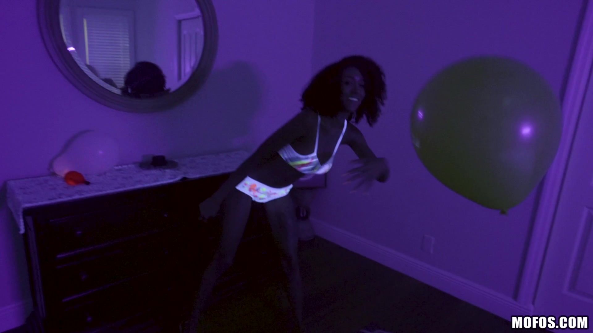 Busty Black Light Babe