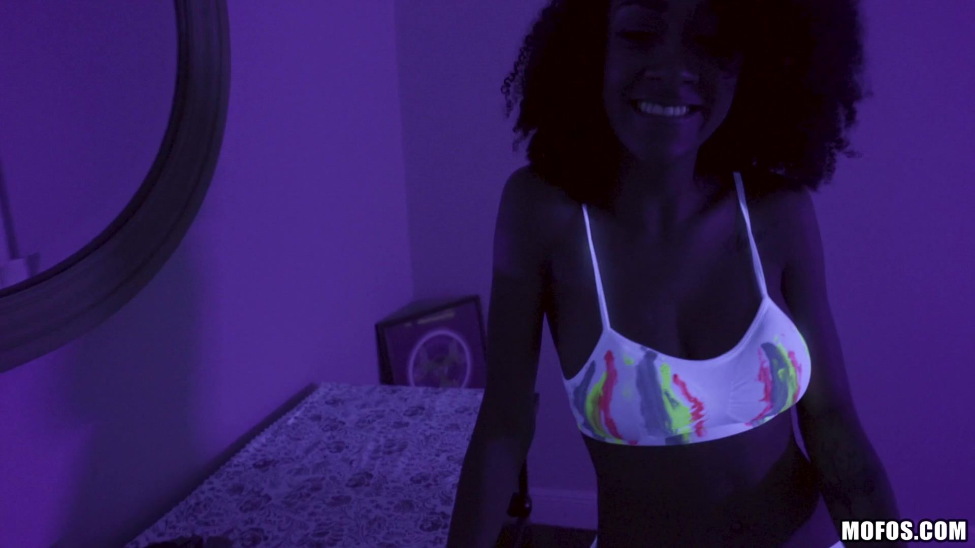 Busty Black Light Babe