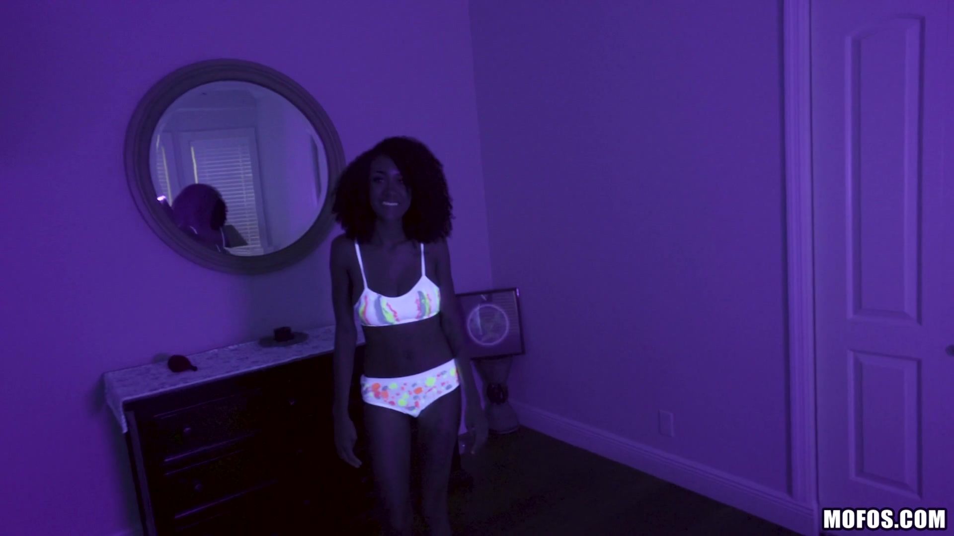 Busty Black Light Babe