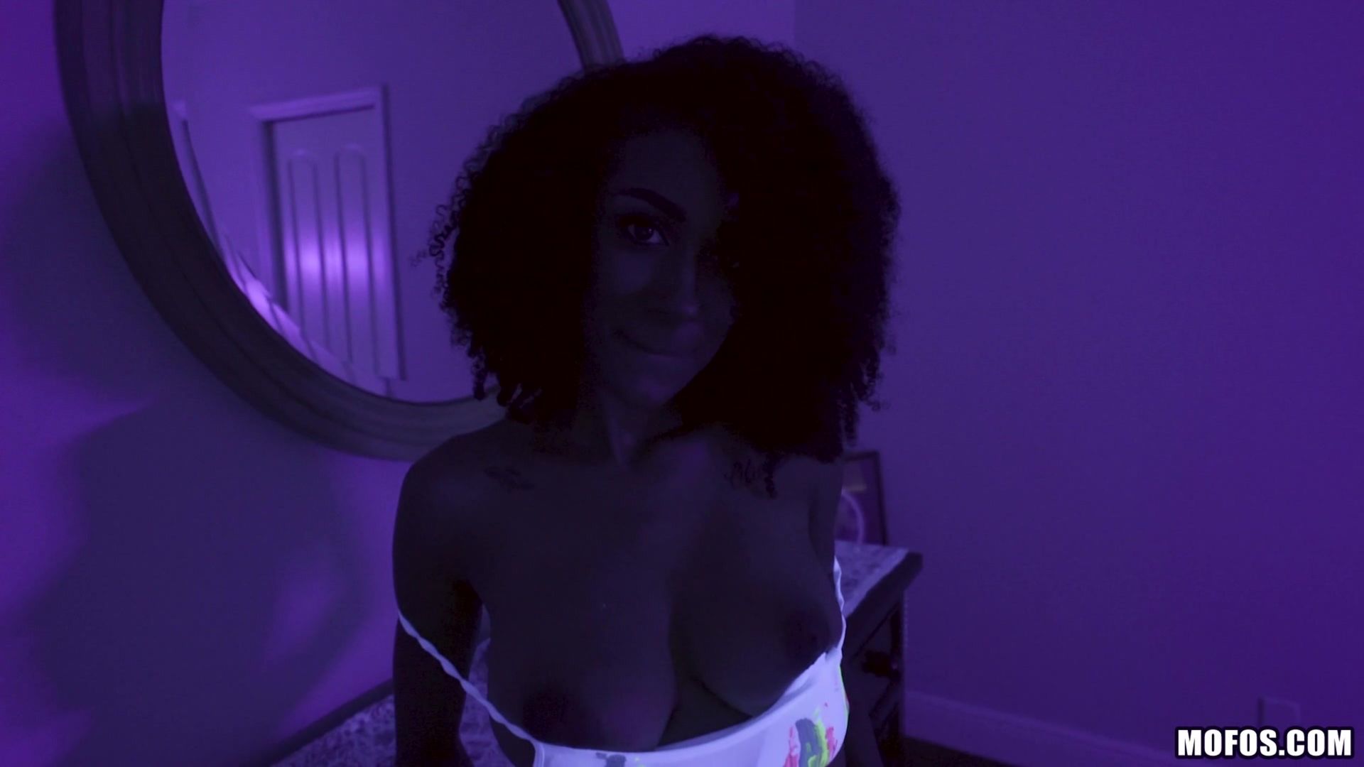 Busty Black Light Babe