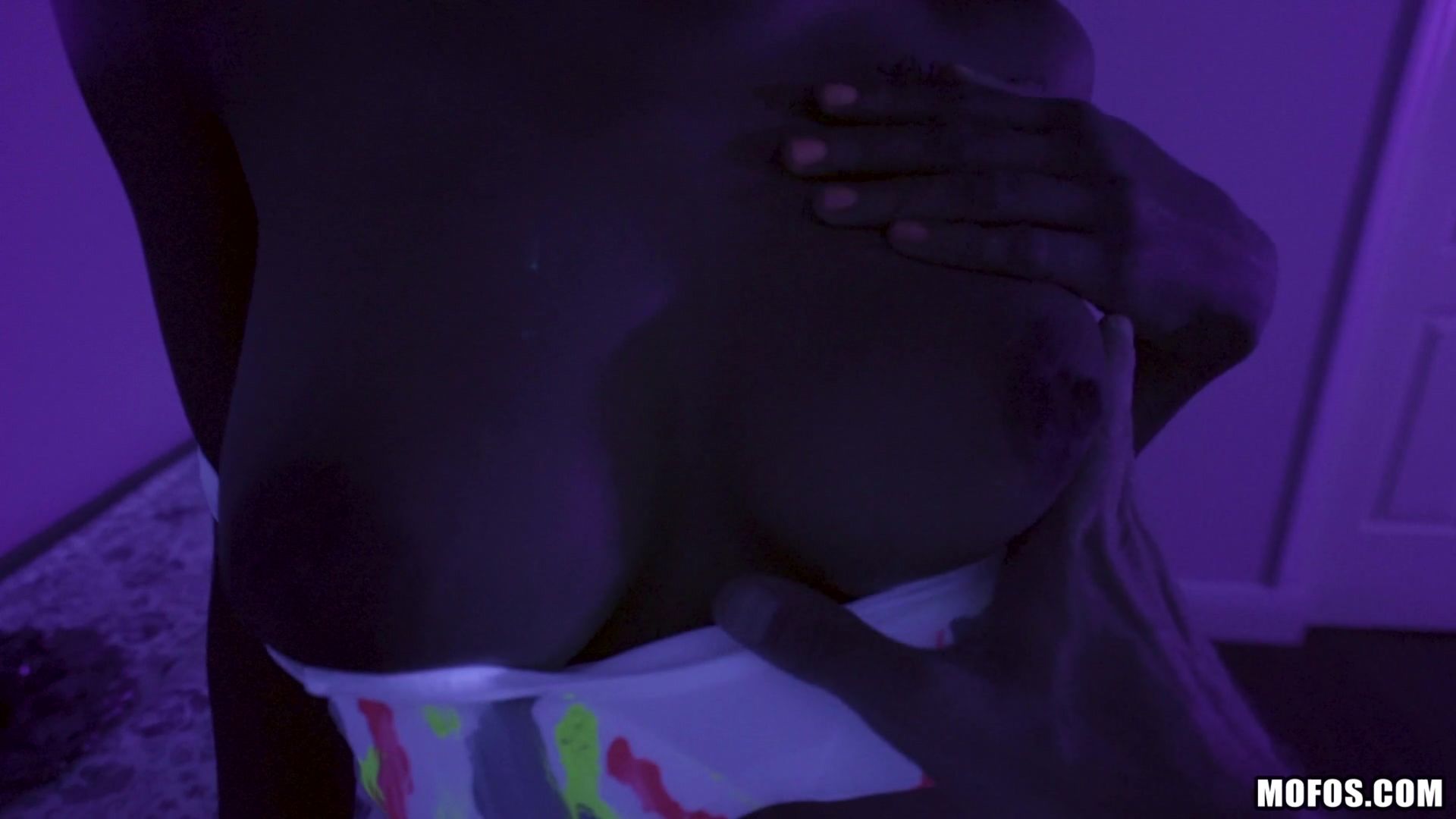 Busty Black Light Babe
