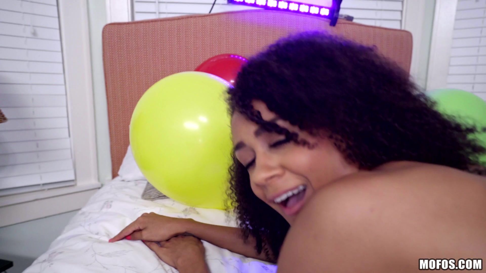 Busty Black Light Babe