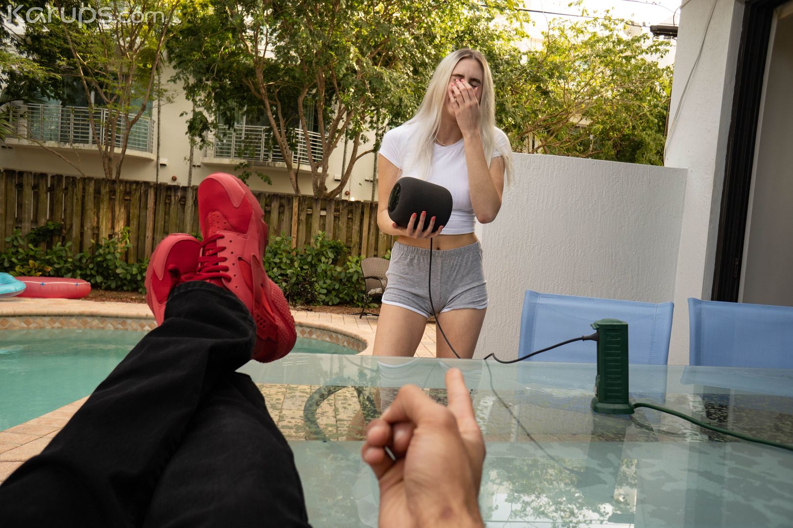 BLOWING HIS SPEAKER