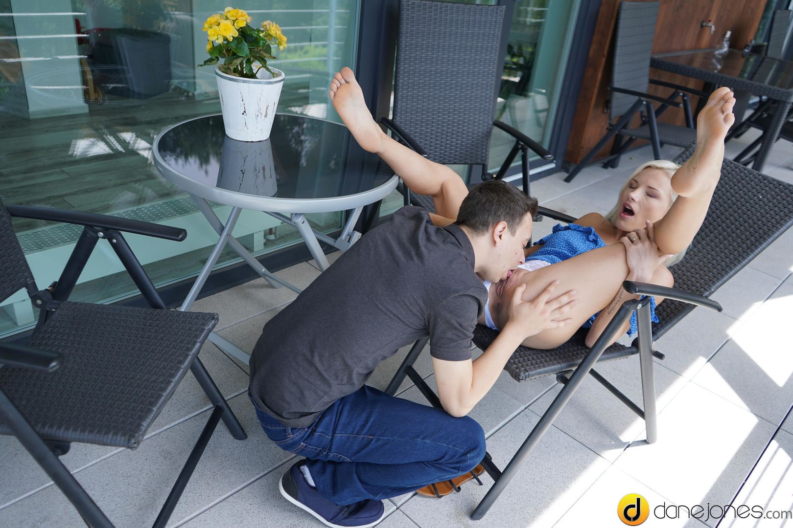 Young blonde wife demands attention