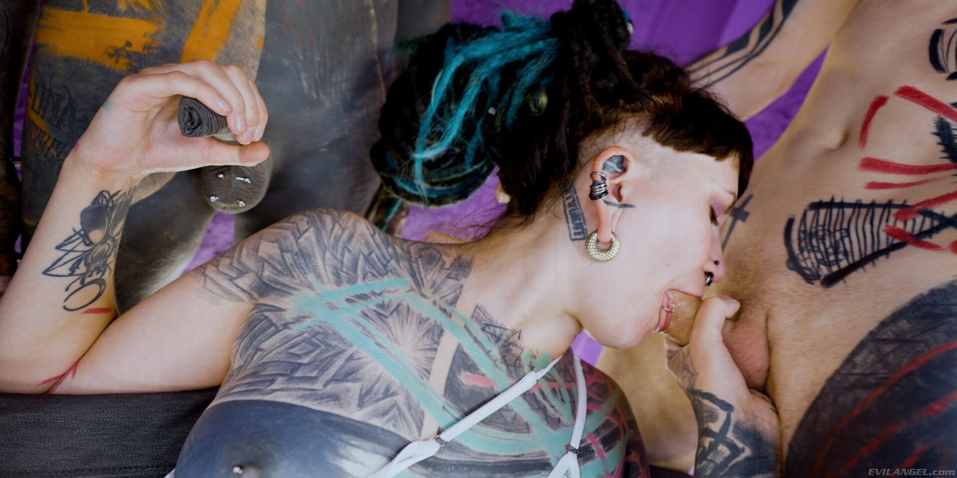 Tattooed IlluZ: DP & Sloppy BJ