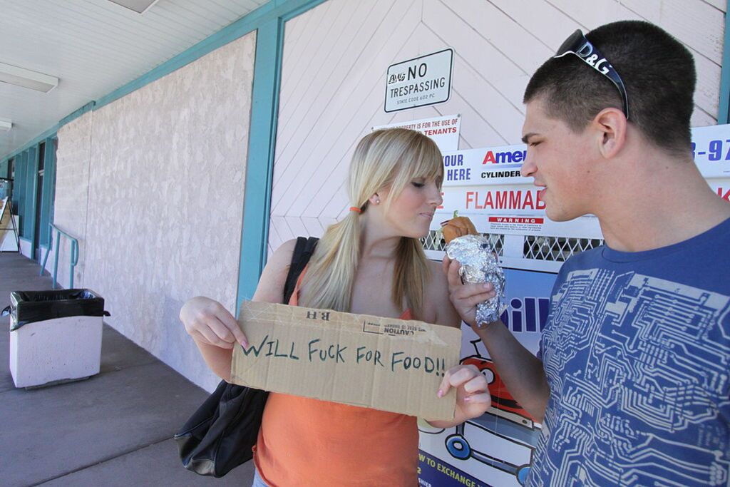 Young Horny Slut Gets Fucked Really Hard For Free Food