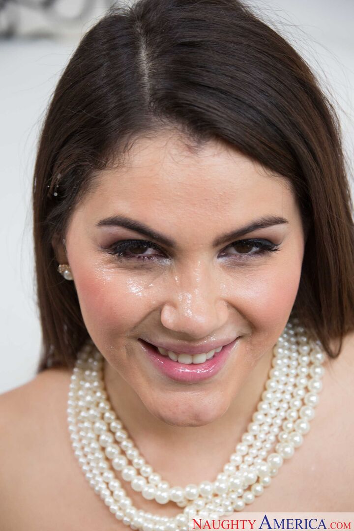 Valentina Nappi fucking in the couch with her medium tits