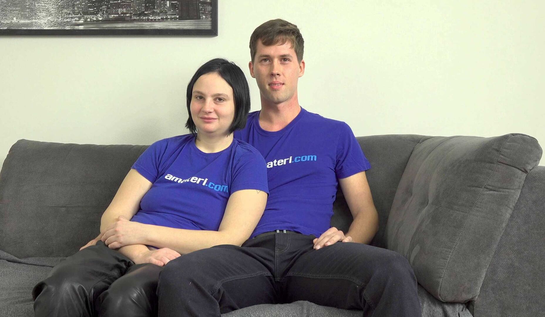 Shy amateur couple shows their sex skills