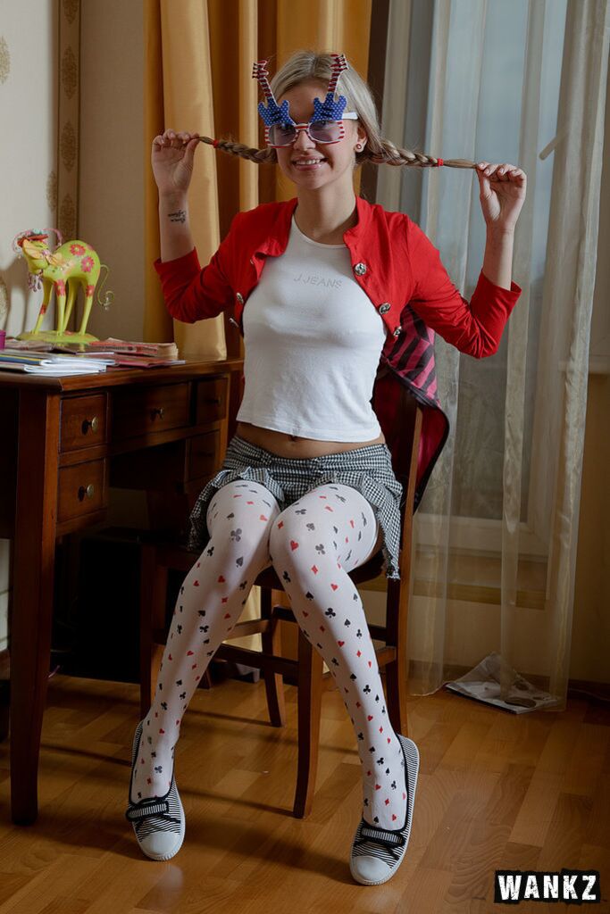 Pig-tailed Teen Emily Gets Really Naughty With Her Dildo!
