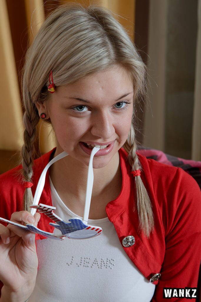 Pig-tailed Teen Emily Gets Really Naughty With Her Dildo!
