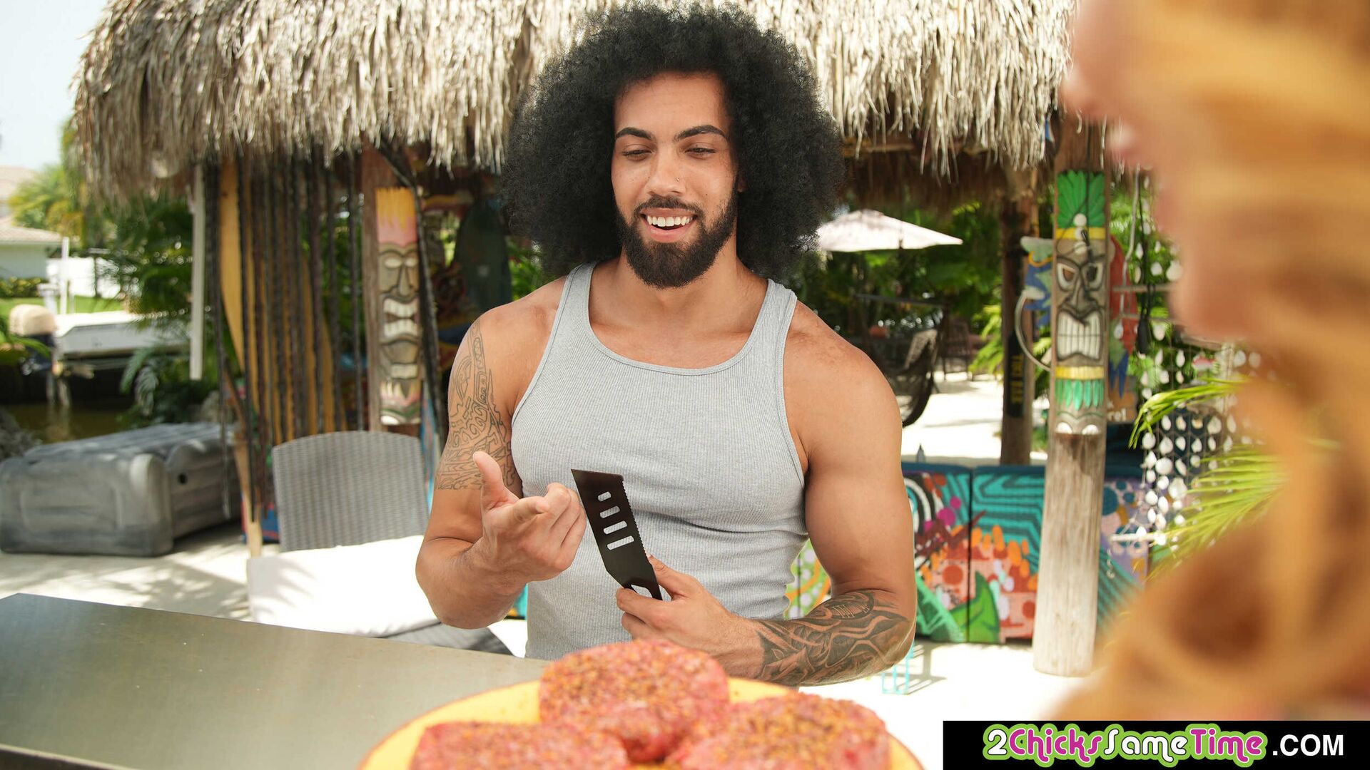 Chanel Brooks & Mila Monet share a big sausage to celebrate the 4th of July