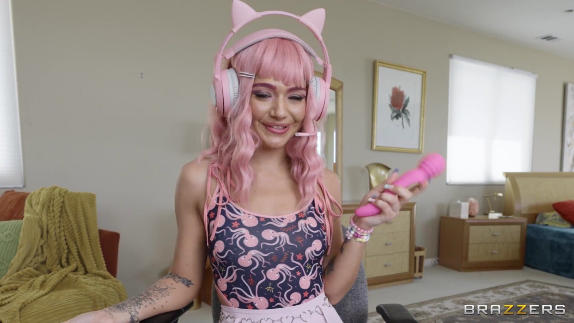 E-Girl Gets D'd While MILF Jerks & Cleans