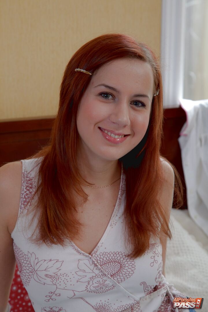 Redhead teen taking a big dick
