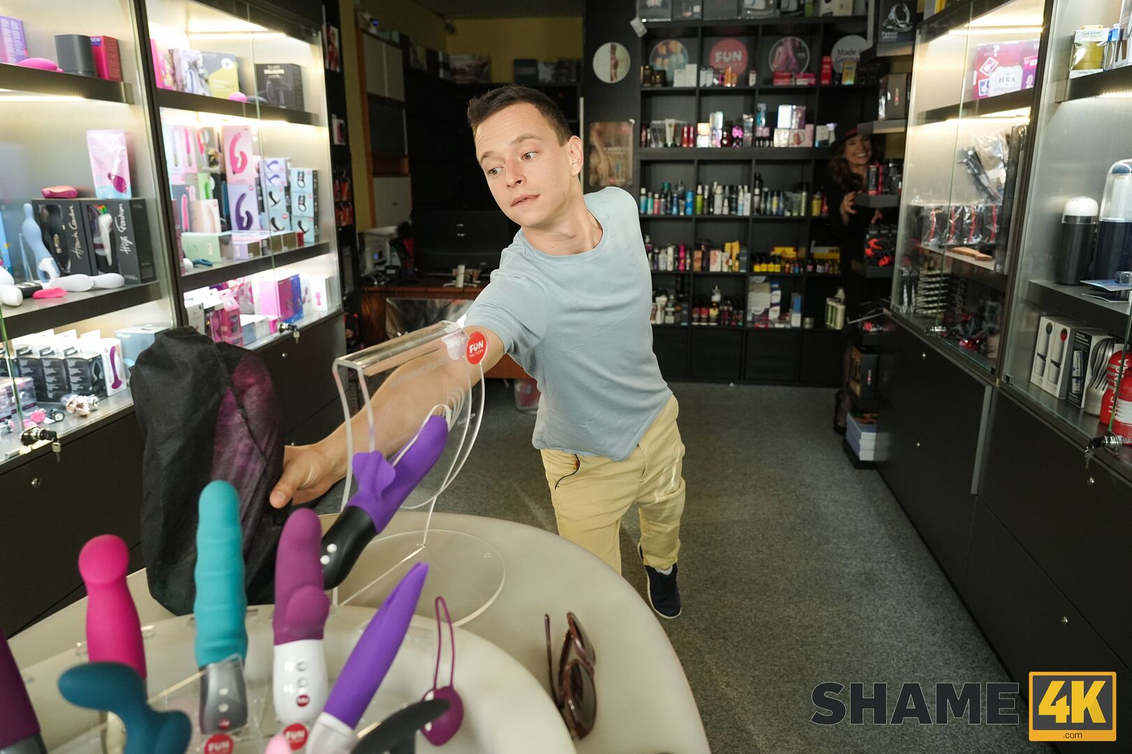 Trickster Led Mature Neighbor Dildo Lover from Sex Shop to Dad's Bedroom