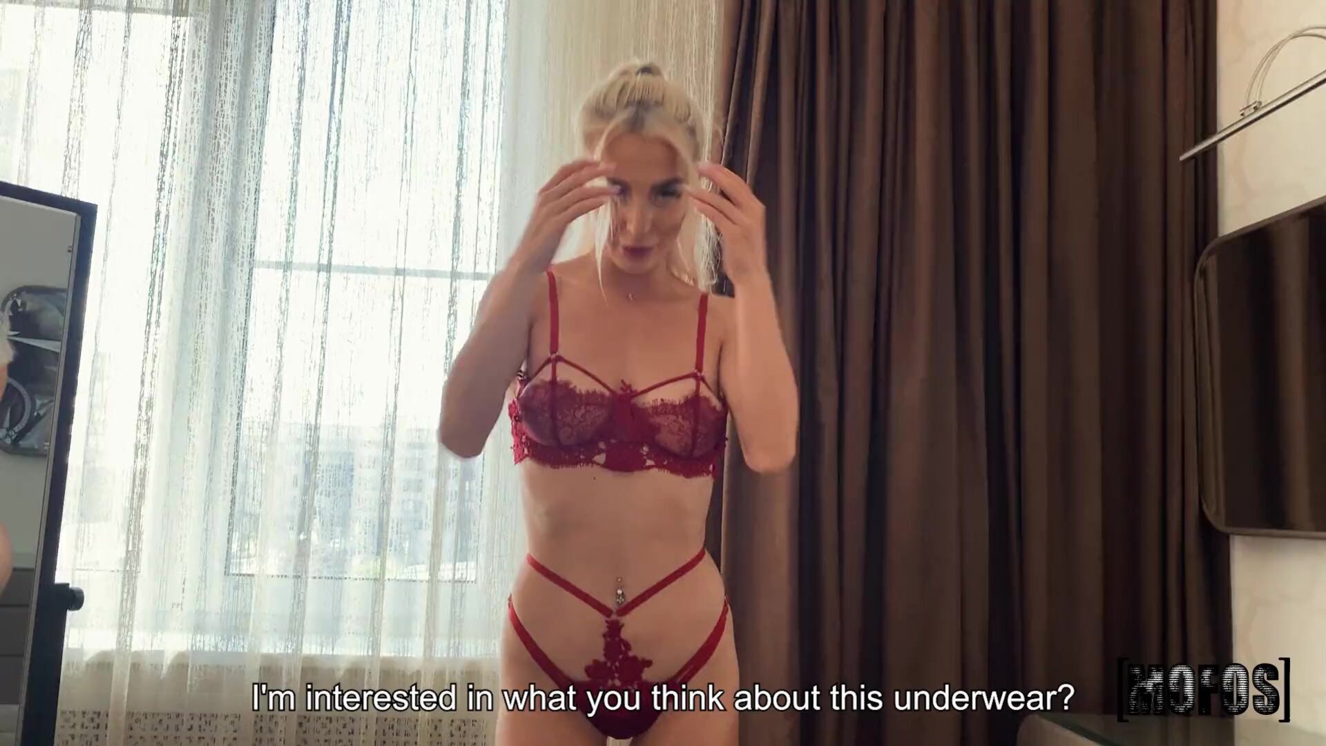 Slutty Blonde Receives a Big Package