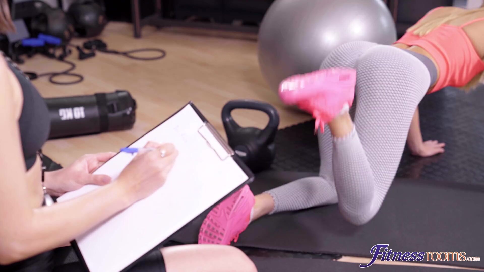 Lesbian orgasm with gym teacher