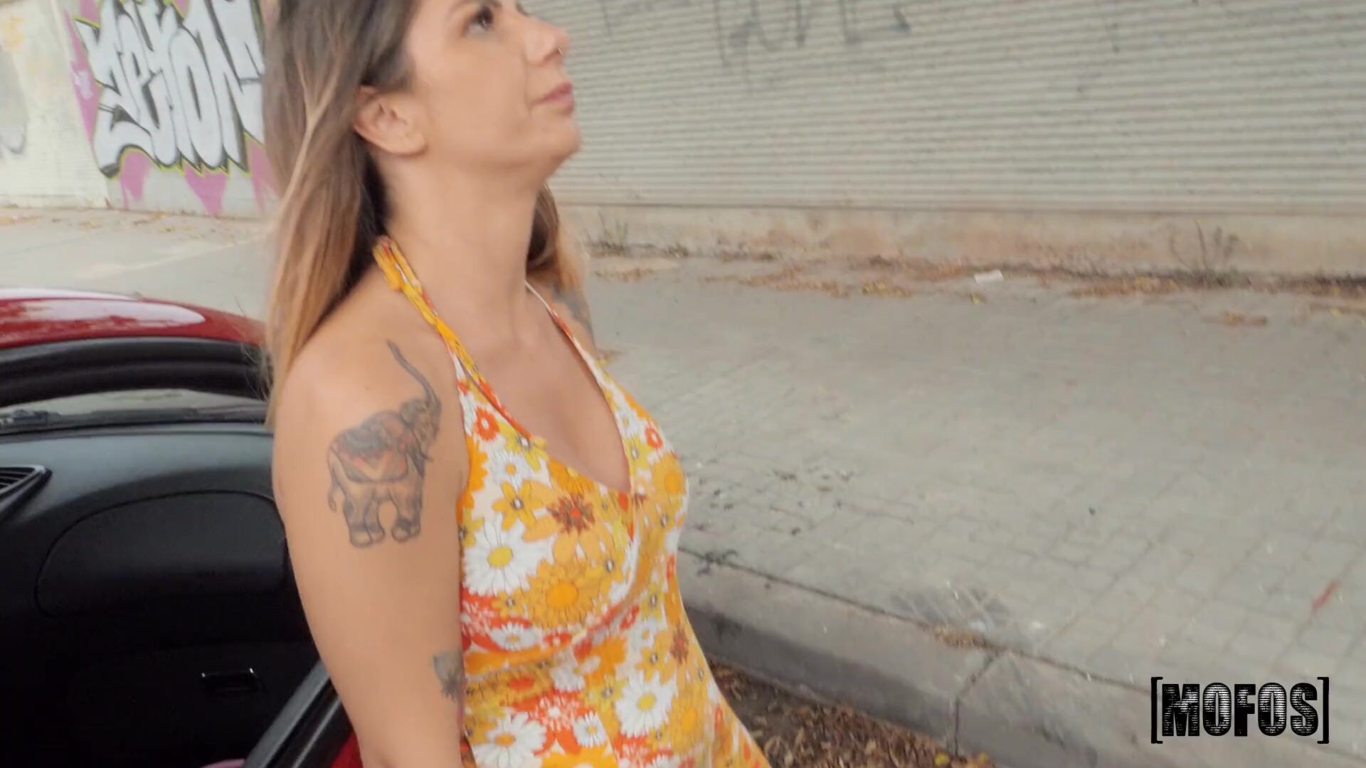 Tattooed Slut Gets in a Tight Squeeze