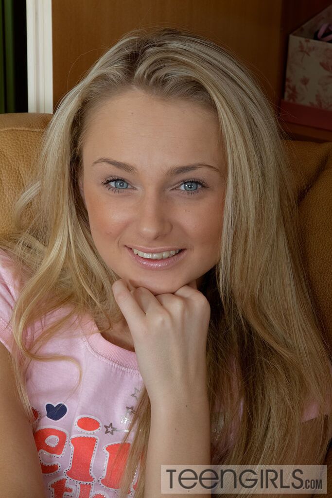 Lovely Teen in Skirt Strips and Caresses Her Pink Twat