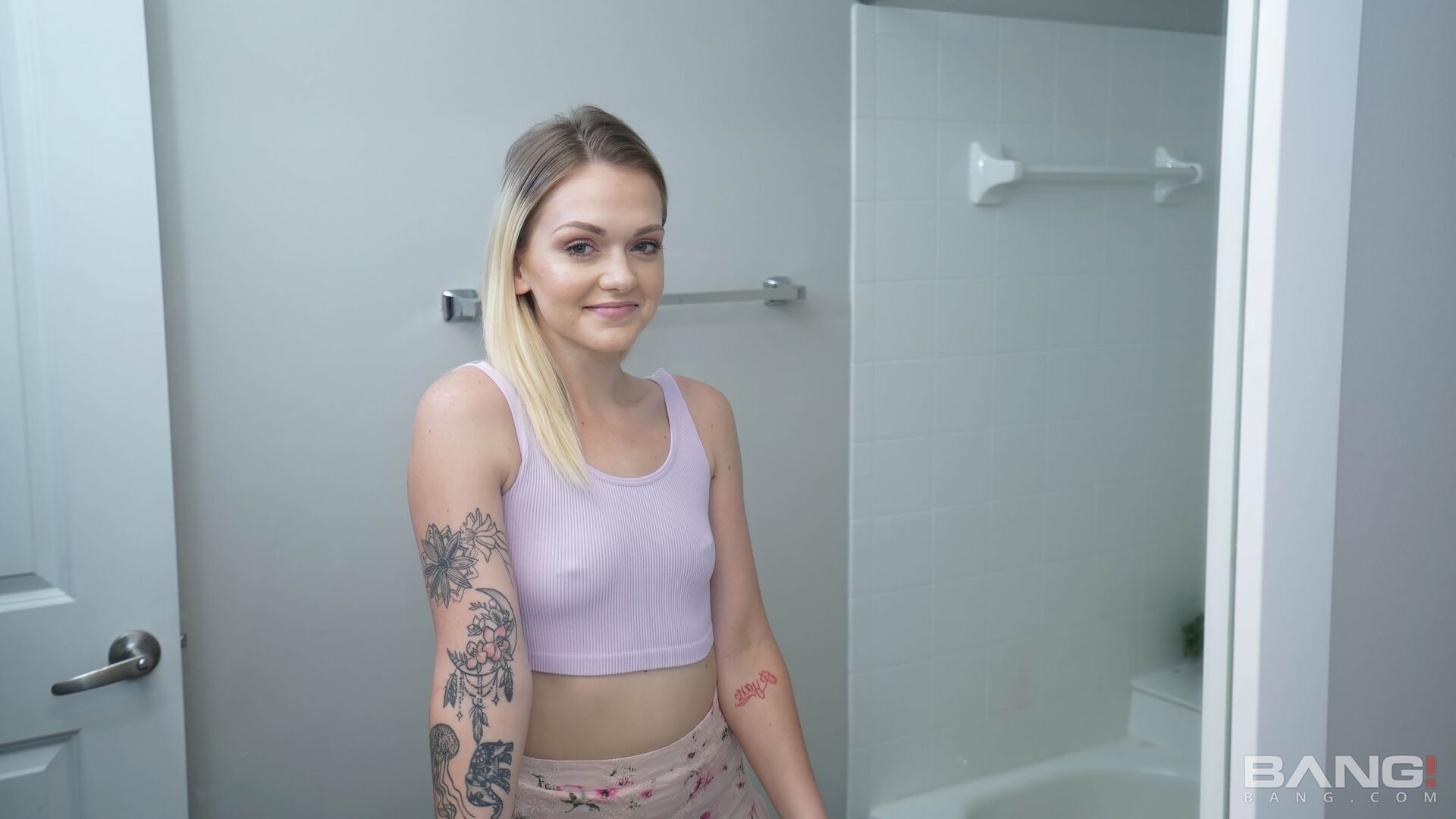 Teen With Pierced Nipples Joey White Fucks In The Shower