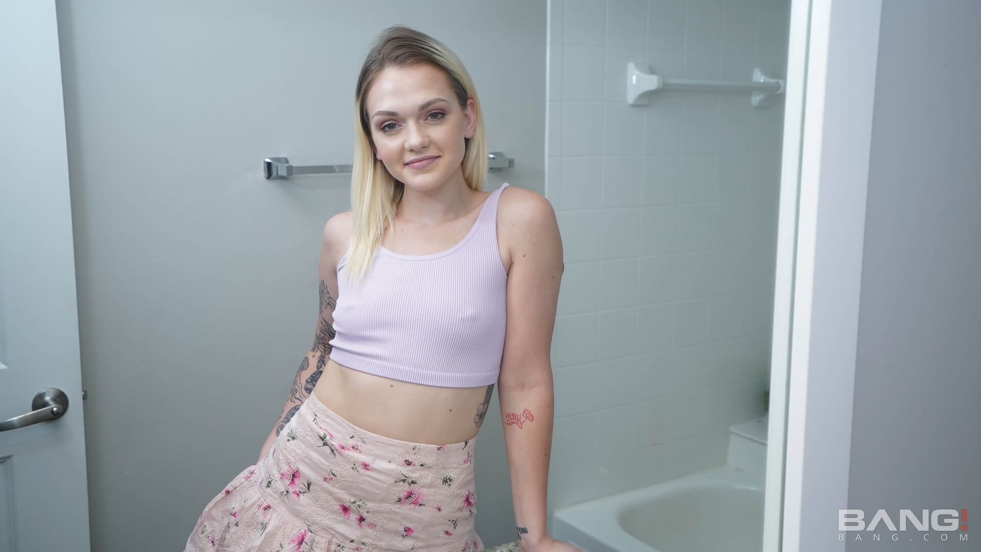Teen With Pierced Nipples Joey White Fucks In The Shower