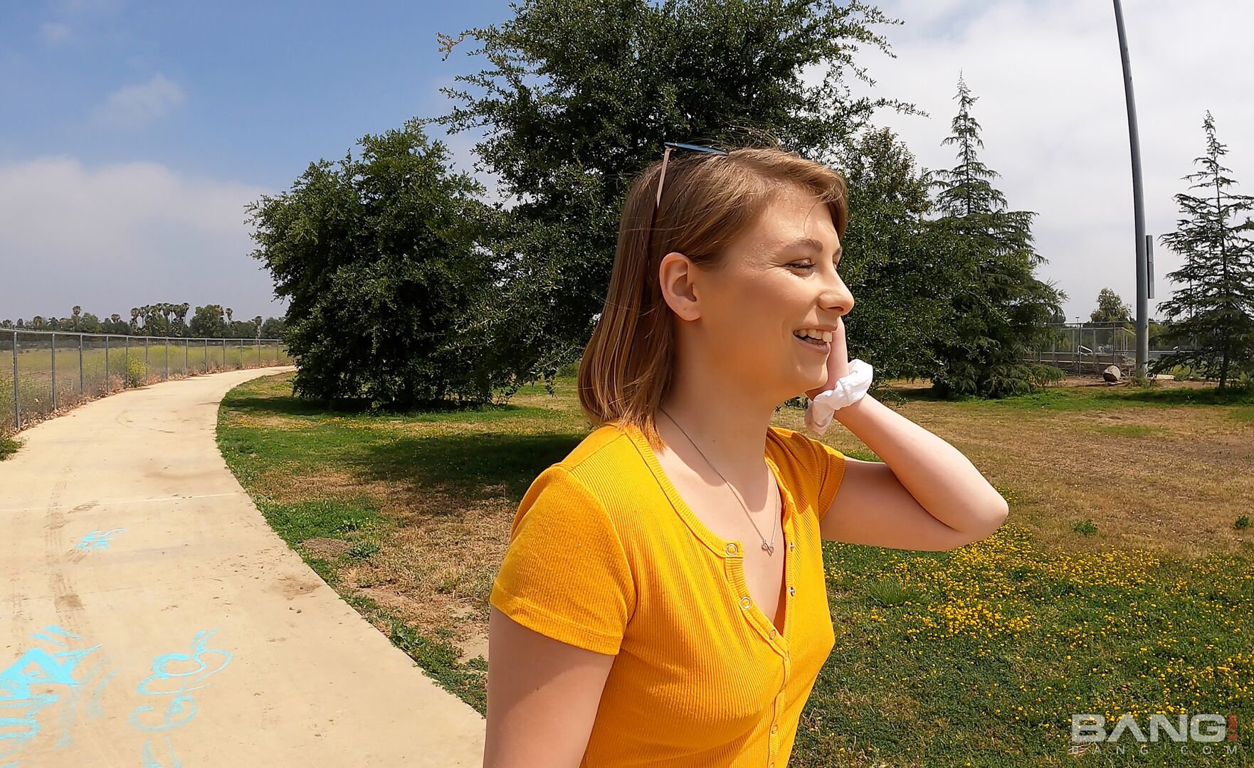 Farm Girl Ginger Grey Sucks In Public And Gets A Creampie