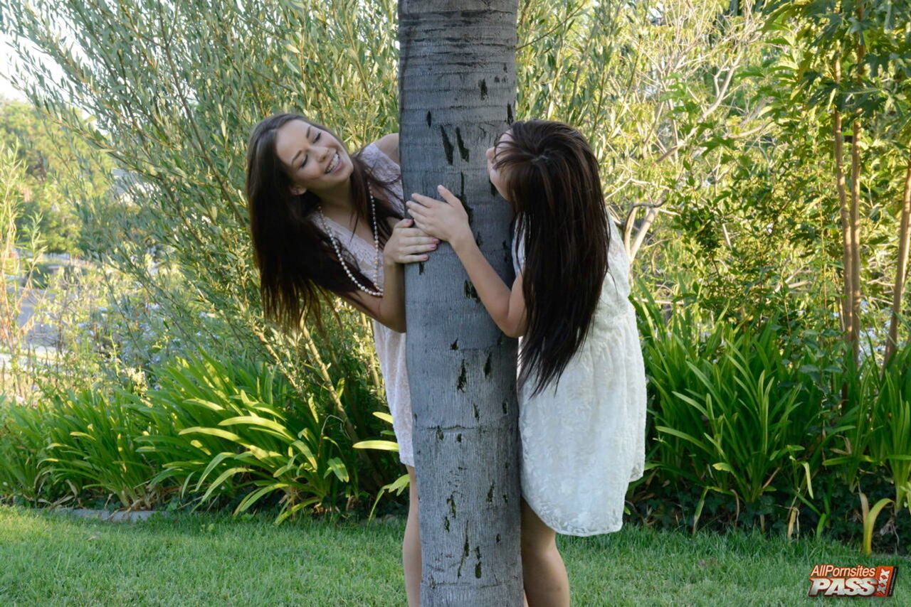 Hot lesbian sex in the garden