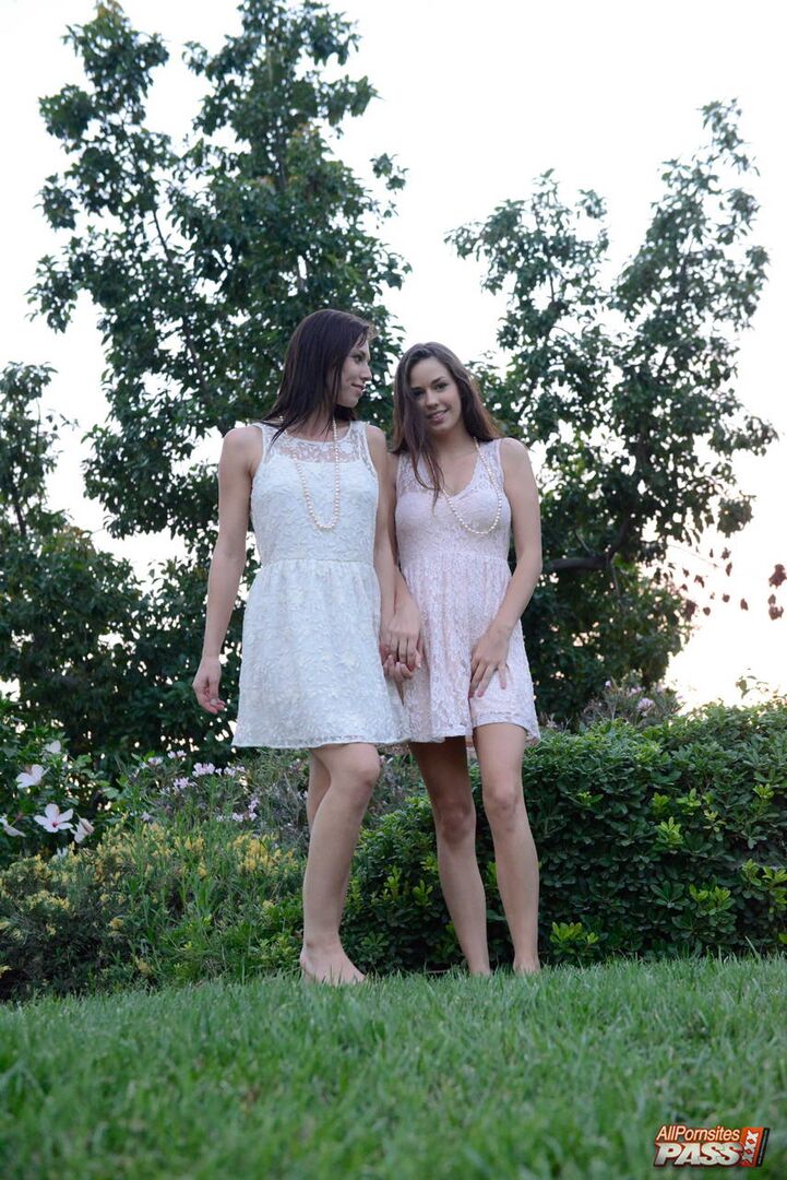 Hot lesbian sex in the garden