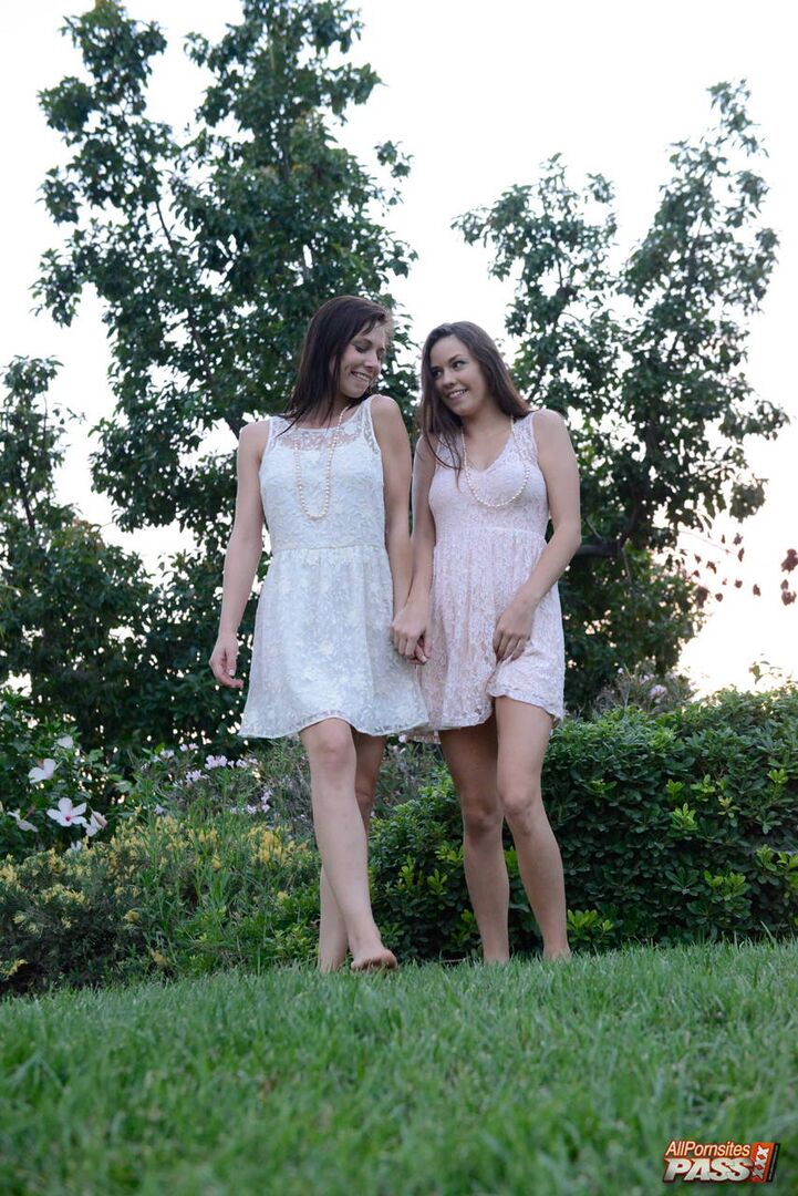 Hot lesbian sex in the garden