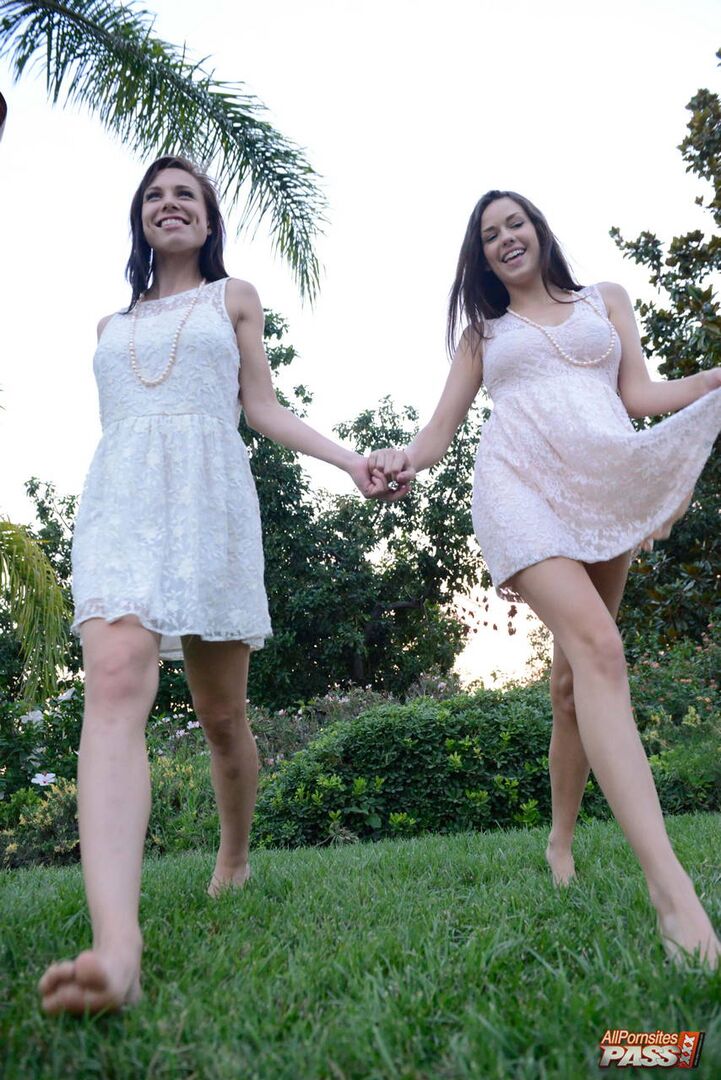 Hot lesbian sex in the garden