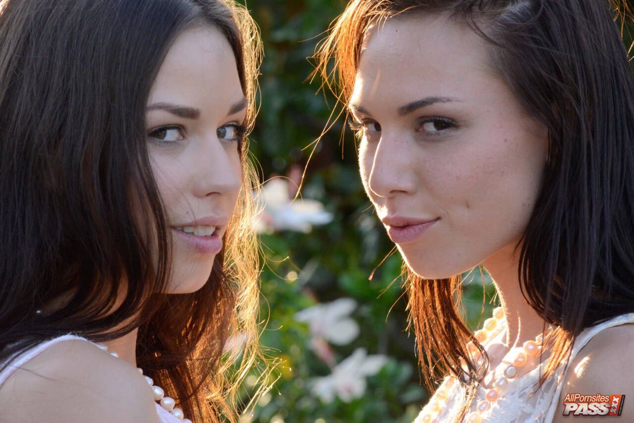 Hot lesbian sex in the garden