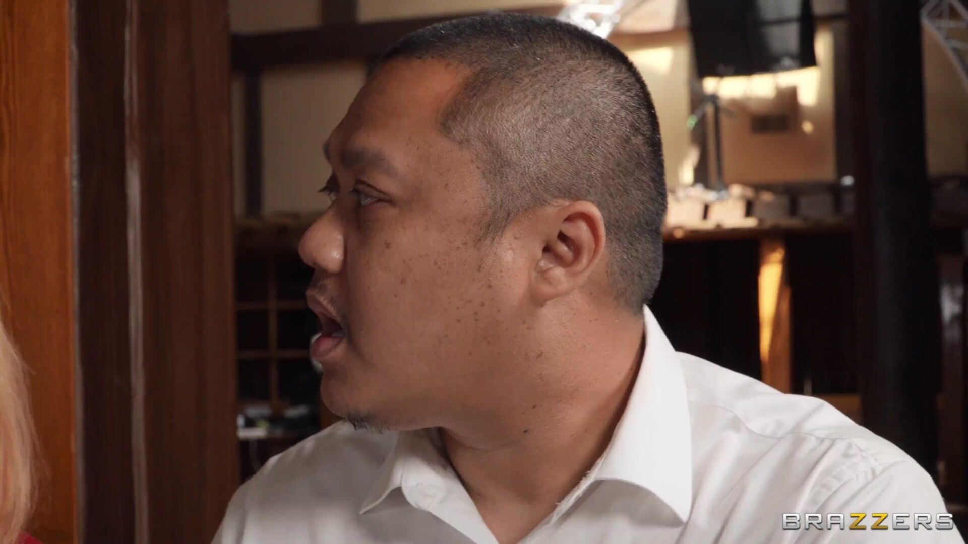 Waiter Gets Served a Big Round Ass