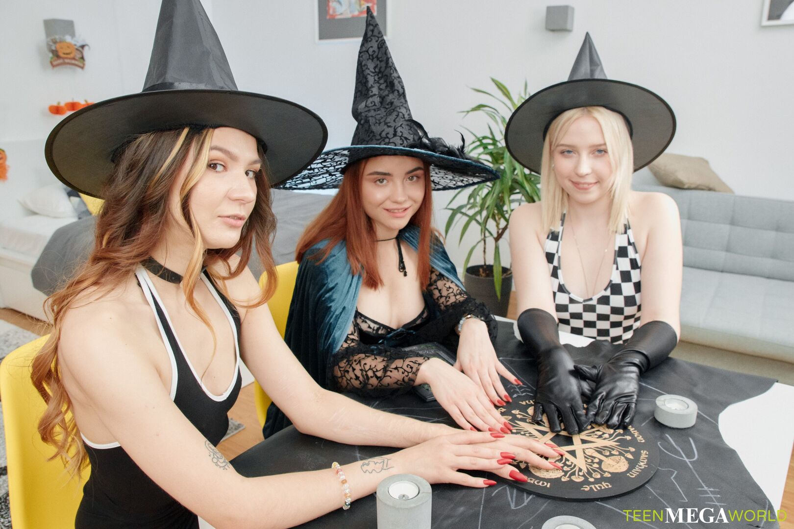 Halloween lesbian sex night