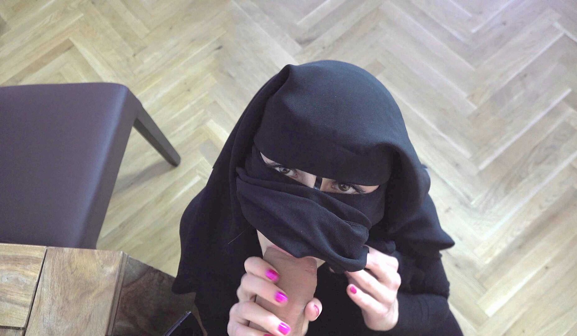 Poor muslim niqab girl