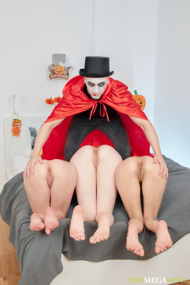 Halloween threesome sacrifice